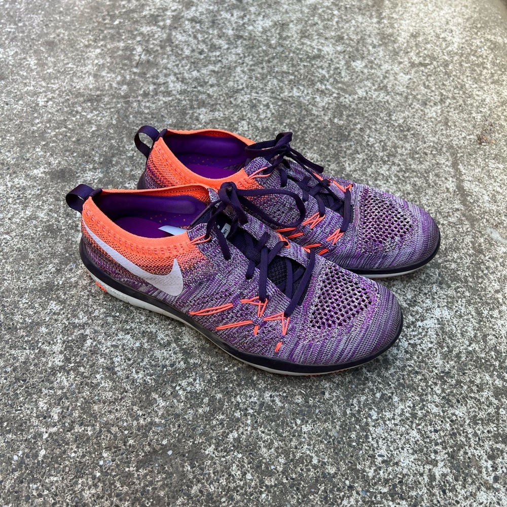 Nike Free TR Focus Flyknit Sneakers Purple/White/Melon US 7.5